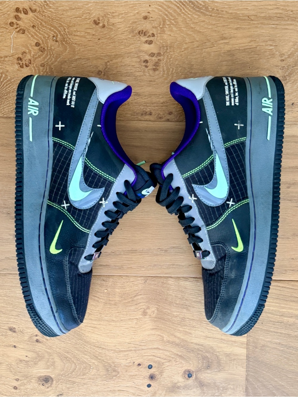 Nike Air Force 1 07 Unreleased Sample Black Volt Purple Mens 9 Sneakerhead Rare